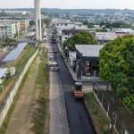 Recapeamento no Parque Rio Solimões usa 110 toneladas de asfalto