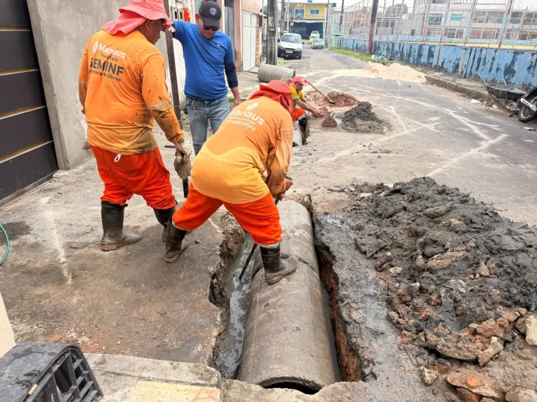 Drenagem profunda no Petrópolis é recuperada pela Prefeitura