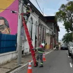 Manaus inicia ordenamento de fios e cabos no Centro Histórico
